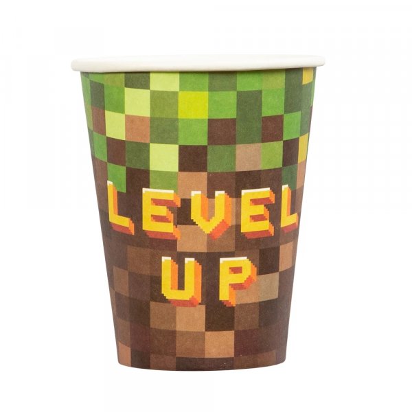 Pappbecher - Pixel Level Up - 8er-Pack Pappbecher - Pixel Level Up - 8er-Pack