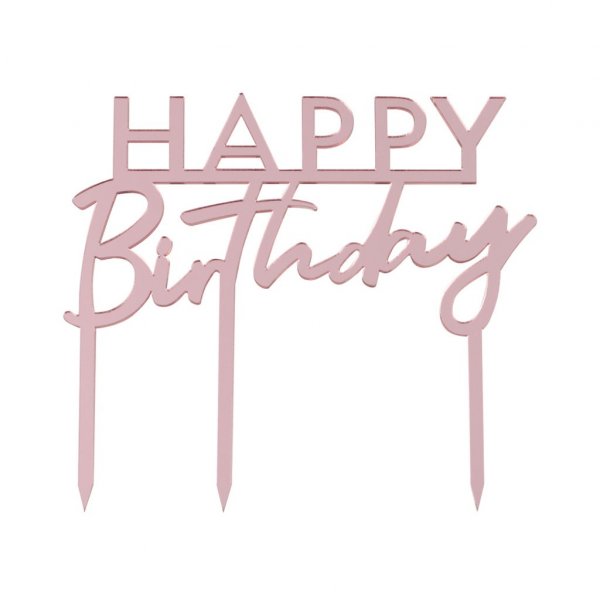Cake Topper - Happy Birthday - Roségold - Acryl - Mix it Up Cake Topper - Happy Birthday - Roségold - Acryl - Mix it Up