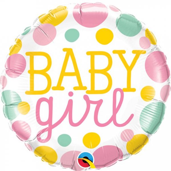 Folienballon - Baby Girl - Pastellpunkte