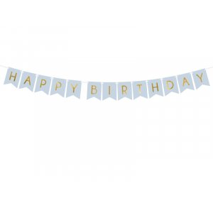 Girlande - "Happy Birthday" - Hellblau - 1,75 m Girlande - "Happy Birthday" - Hellblau - 1,75 m