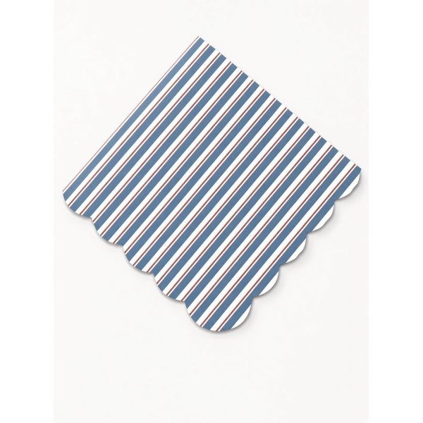 Servietten - Gestreift Blau/Weiß/Rot - Lavendelblau - 16er-Packung Servietten - Gestreift Blau/Weiß/Rot - Lavendelblau - 16er-Packung