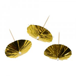 Kuchenspieße - Cocktail-Schirmchen - Gold - 10er-Packung Kuchenspieße - Cocktail-Schirmchen - Gold - 10er-Packung