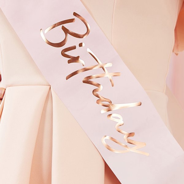 Schärpe - Es ist mein Geburtstag - Rosa/Roségold