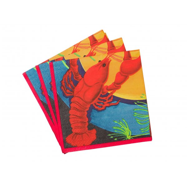 Servietten - Krabbenmotiv - 20er-Pack (33 x 33 cm) Servietten - Krabbenmotiv - 20er-Pack (33 x 33 cm)