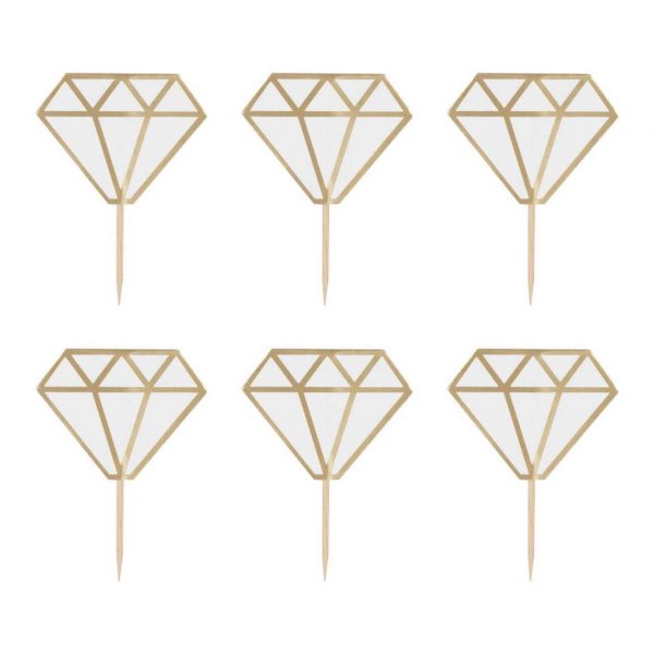 Kuchenspieße - Diamanten - 6er-Pack Kuchenspieße - Diamanten - 6er-Pack