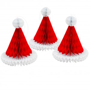 Wabenmuster - Weihnachtsmannmützen 15 cm - 3er-Pack Wabenmuster - Weihnachtsmannmützen 15 cm - 3er-Pack