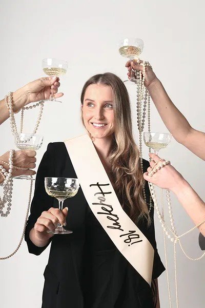 Sch�rpe - Happy 18 - Schwarz/Wei�