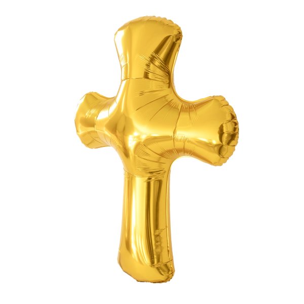Folienballon - Kreuz - Gold - 85 x 120 cm
