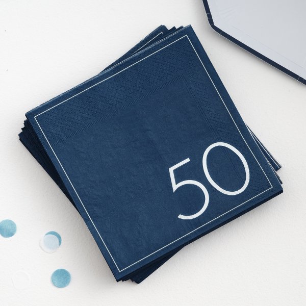 Servietten - 50 Stück - Marineblau - 16er-Packung Servietten - 50 Stück - Marineblau - 16er-Packung