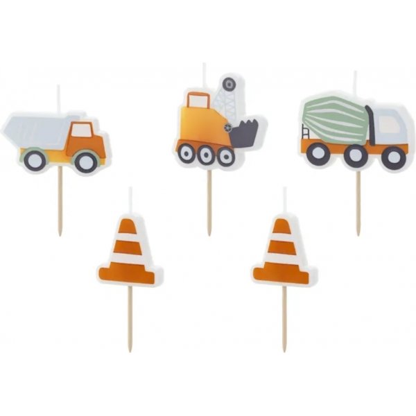 Kuchenkerzen - Truck Party - 5er-Pack
