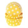 Muffinformen - Gelb mit weien Punkten - 50er-Pack
