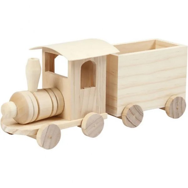 Zug mit Waggon - Holz