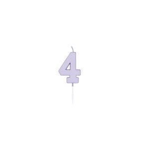 Kuchenkerze - Pastelllila - 4,5 cm - Nummer 4 Kuchenkerze - Pastelllila - 4,5 cm - Nummer 4