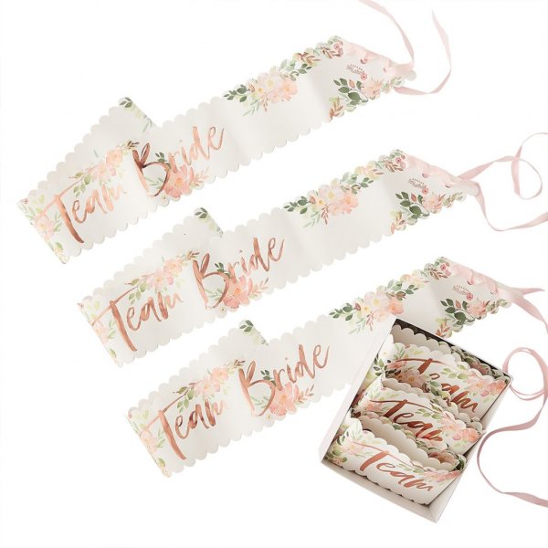 Schärpe - Blumenhenne - Team Bride - 6er-Pack Schärpe - Blumenhenne - Team Bride - 6er-Pack
