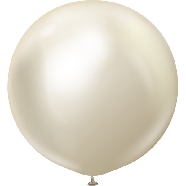 Luftballons einfarbig - Premium 90 cm - Weigold Chrom - 2er-Pack