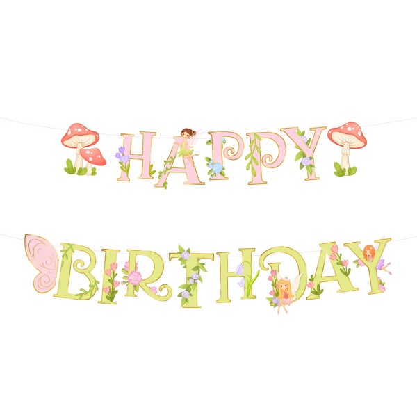 Girlande - Fee/Elfe - Alles Gute zum Geburtstag - 210 x 22 cm Girlande - Fee/Elfe - Alles Gute zum Geburtstag - 210 x 22 cm