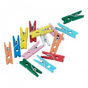 Mini-W�scheklammern, mehrfarbig, 24er-Packung