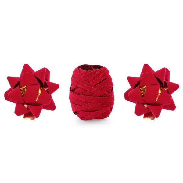 Geschenkkordel und Schleifen - Rot-Mix - 3er-Pack