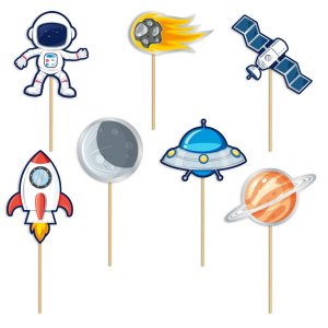 Tortenaufs�tze - Weltraumkosmos - 7er-Pack
