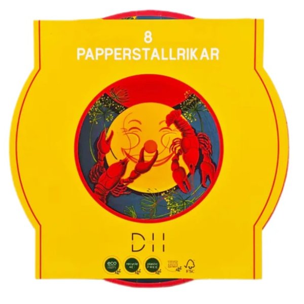 Pappteller - Flusskrebsmotiv - 23 cm - 8er-Packung Pappteller - Flusskrebsmotiv - 23 cm - 8er-Packung