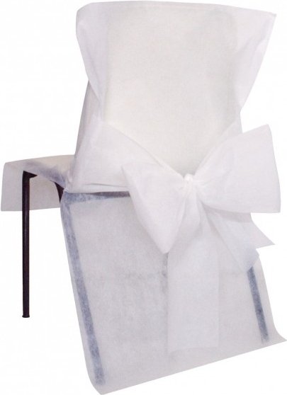 Stuhlhusse mit Schleife - Wei� - 5er-Pack