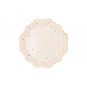 Pappteller - Beige mit Sternen - 21 cm