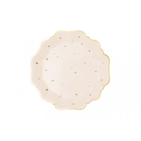 Pappteller - Beige mit Sternen - 21 cm Pappteller - Beige mit Sternen - 21 cm
