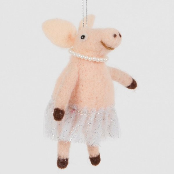 Weihnachtskugel - Sass & Belle - Filz - Ballerina Pig Weihnachtskugel - Sass & Belle - Filz - Ballerina Pig