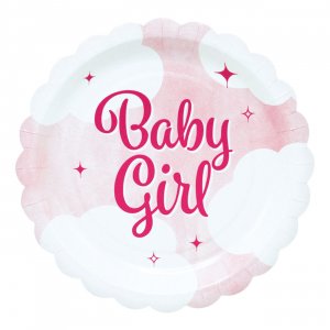 Pappteller Baby Mädchen Rosa 19 cm - 8er-Pack Pappteller Baby Mädchen Rosa 19 cm - 8er-Pack