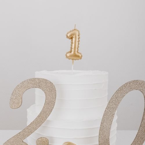 Kuchenkerze 1 - Gold - 8 cm Kuchenkerze 1 - Gold - 8 cm