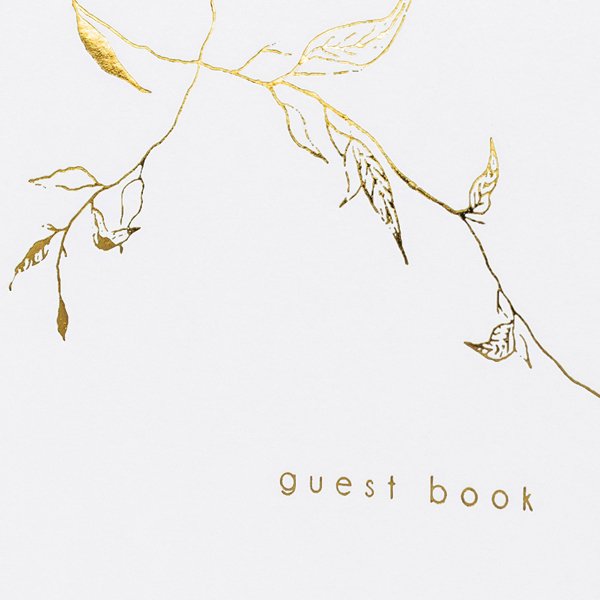 Gästebuch - Zweige - Weiß/Gold Gästebuch - Zweige - Weiß/Gold