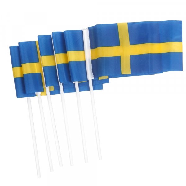 Schwedische Handfahnen - Schweden - 6er-Pack