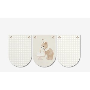 Wimpelkette - Geburtstagsbär - Lavendelblau - 3,5 m Wimpelkette - Geburtstagsbär - Lavendelblau - 3,5 m