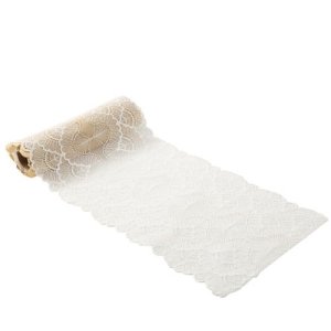 Tischläufer aus Spitze - Weiß - 18 cm x 3 m Tischläufer aus Spitze - Weiß - 18 cm x 3 m