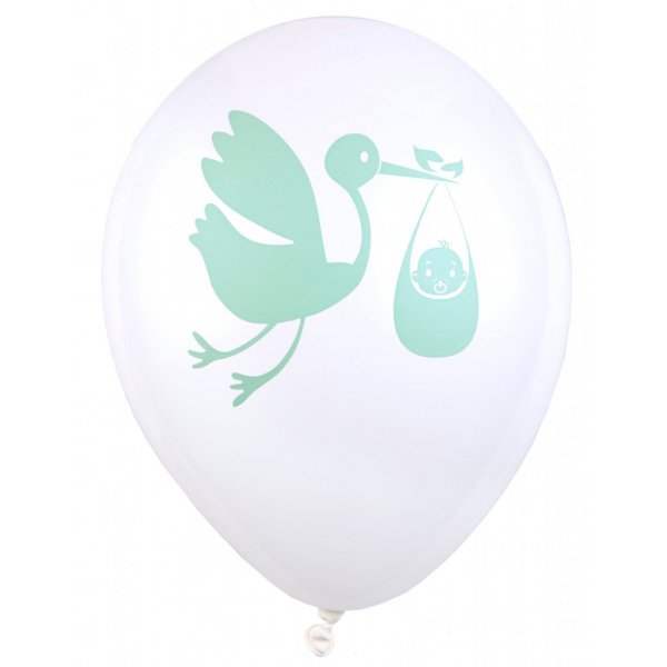 Luftballons - Babygeburt - Mint - 8er-Pack
