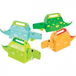 Partyboxen - Dinosaurier - Blau/Grün/Orange - 4er-Pack Partyboxen - Dinosaurier - Blau/Grün/Orange - 4er-Pack