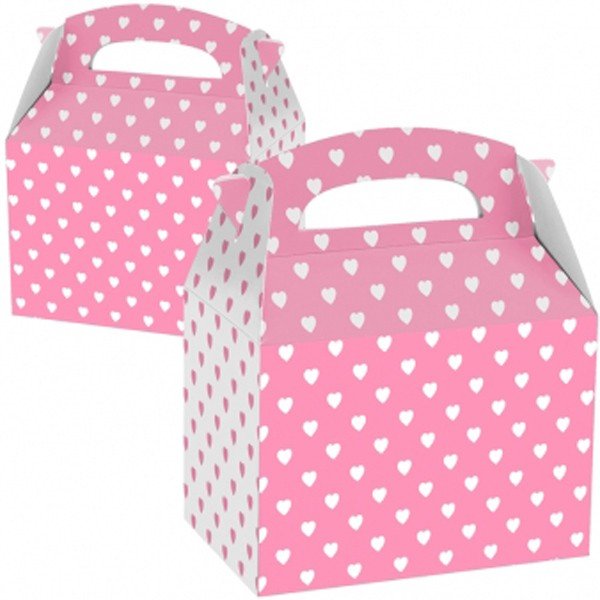 Partybox - Rosa mit weißen Herzen Partybox - Rosa mit weißen Herzen