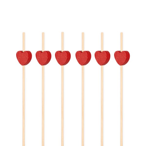 Snack- und Getränkesticks - Rote Herzen - 12 cm - 25 Stück Snack- und Getränkesticks - Rote Herzen - 12 cm - 25 Stück