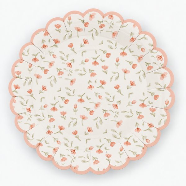 Pappteller - Blumenmuster - 17 cm - Lavendelblau - 8er-Pack Pappteller - Blumenmuster - 17 cm - Lavendelblau - 8er-Pack