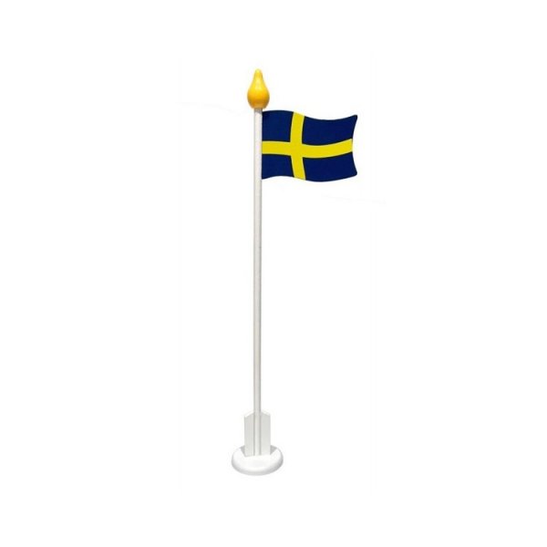 Schwedische Flagge auf einem 30 cm breiten Sockel Schwedische Flagge auf einem 30 cm breiten Sockel