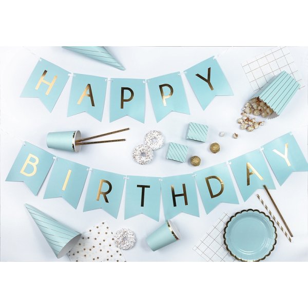 Popcorn-Boxen - Streifen - Hellblau/Gold - 6er-Pack