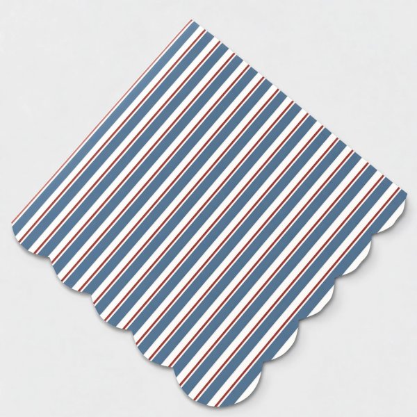 Servietten - Gestreift Blau/Wei�/Rot - Lavendelblau - 16er-Packung