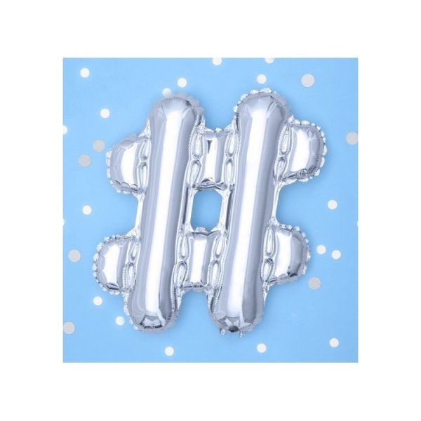 Folienballon Hashtag Silber Folienballon Hashtag Silber