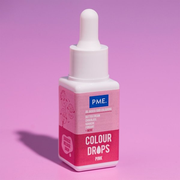 PME Colour Drops - Lebensmittelfarbe auf �lbasis - Rosa - 20 ml