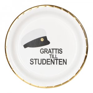 Pappteller - Glückwunsch an den Absolventen - 8er-Pack - 18 cm Pappteller - Glückwunsch an den Absolventen - 8er-Pack - 18 cm