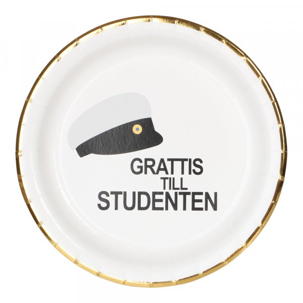 Pappteller - Glückwunsch an den Absolventen - 8er-Pack - 24 cm Pappteller - Glückwunsch an den Absolventen - 8er-Pack - 24 cm