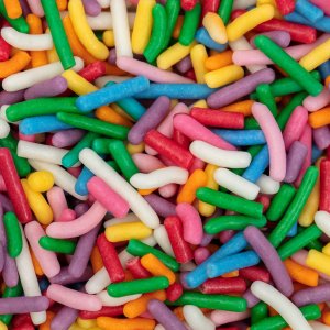 Streusel - Streuselstränge - Regenbogenmischung - 75 g Streusel - Streuselstränge - Regenbogenmischung - 75 g
