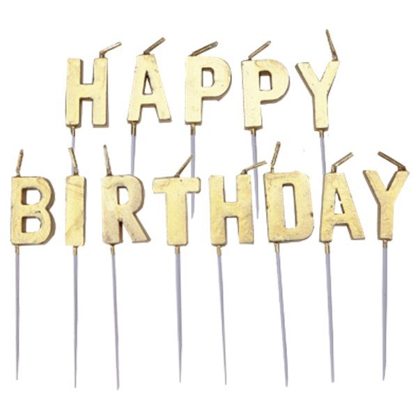 Kuchenkerze - Happy Birthday - Goldmetallic Kuchenkerze - Happy Birthday - Goldmetallic