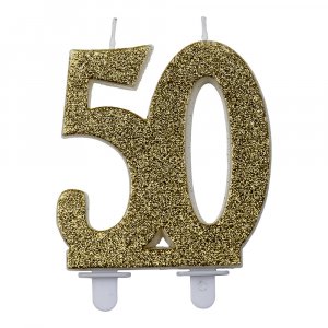 Kuchenkerze - 50 - Goldglitter Kuchenkerze - 50 - Goldglitter
