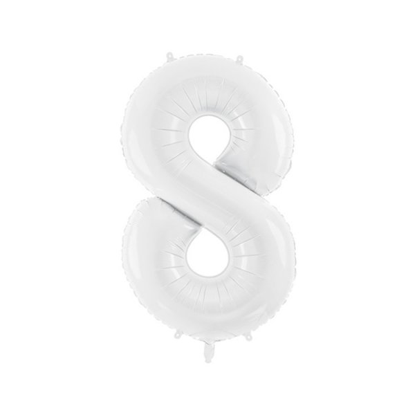 Zahlenballons weiß, 86 cm - 1 Zahlenballons weiß, 86 cm - 1